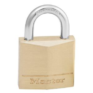 MASTERLOCK PADLOCK BRASS 50mm STEEL SHACKLE (click for enlarged image)